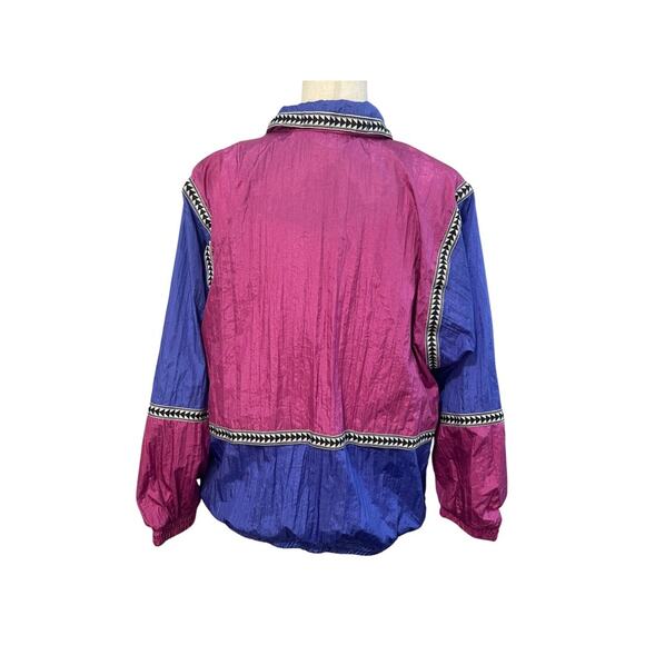 Cabazon Vintage 80s Windbreaker Lined Women's Size M Purple Pink - Picture 4 of 13